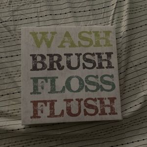 2/$13 Canvas Wall Art-wash brush floss flush